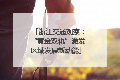 浙江交通观察：“黄金双轨”激发区域发展新动能