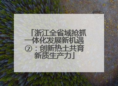 浙江全省域抢抓一体化发展新机遇②：创新热土共育新质生产力