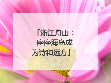 浙江舟山：一座座海岛成为诗和远方