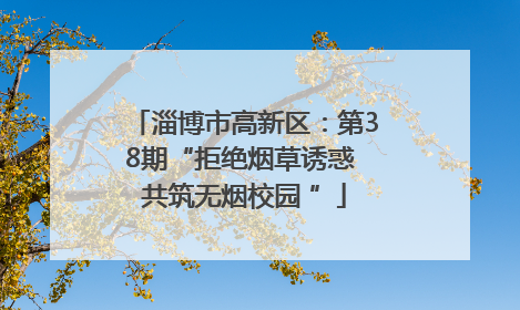 淄博市高新区：第38期“拒绝烟草诱惑 共筑无烟校园 ”