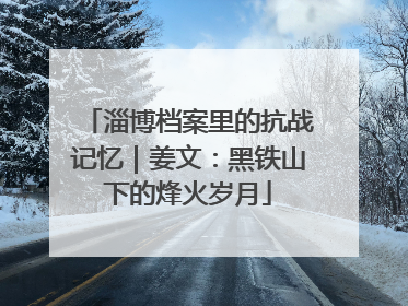 淄博档案里的抗战记忆｜姜文：黑铁山下的烽火岁月