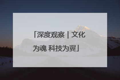 深度观察｜文化为魂 科技为翼