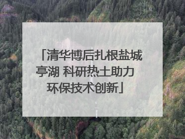 清华博后扎根盐城亭湖 科研热土助力环保技术创新