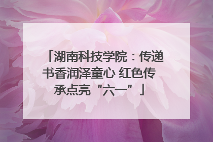 湖南科技学院：传递书香润泽童心 红色传承点亮“六一”