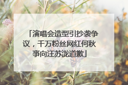 演唱会造型引抄袭争议，千万粉丝网红何秋亊向汪苏泷道歉