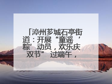 漳州芗城石亭街道：开展“童谣‘粽’动员，欢乐庆双节” 过端午，庆六一活动