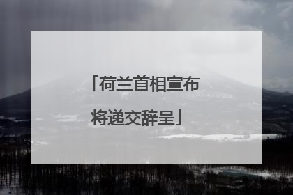 荷兰首相宣布将递交辞呈