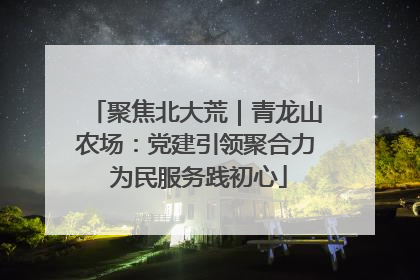 聚焦北大荒｜青龙山农场：党建引领聚合力 为民服务践初心