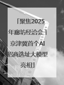 聚焦2025年廊坊经洽会丨京津冀首个AI招商选址大模型亮相