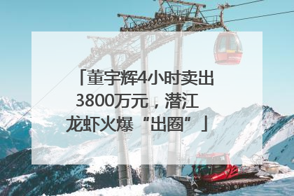 董宇辉4小时卖出3800万元，潜江龙虾火爆“出圈”