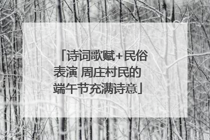 诗词歌赋+民俗表演 周庄村民的端午节充满诗意