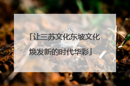 让三苏文化东坡文化焕发新的时代华彩