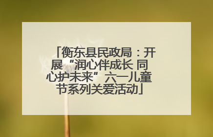 衡东县民政局：开展“润心伴成长 同心护未来”六一儿童节系列关爱活动