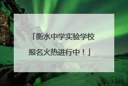 衡水中学实验学校报名火热进行中！