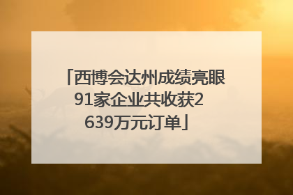 西博会达州成绩亮眼 91家企业共收获2639万元订单