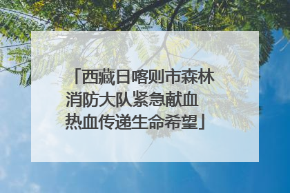 西藏日喀则市森林消防大队紧急献血 热血传递生命希望