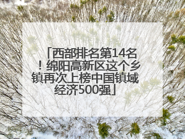西部排名第14名！绵阳高新区这个乡镇再次上榜中国镇域经济500强