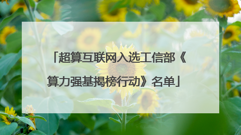 超算互联网入选工信部《算力强基揭榜行动》名单