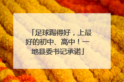 足球踢得好，上最好的初中、高中！一地县委书记承诺