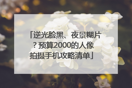 逆光脸黑、夜景糊片？预算2000的人像拍摄手机攻略清单