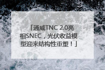 通威TNC 2.0亮相SNEC，光伏收益模型迎来结构性重塑！