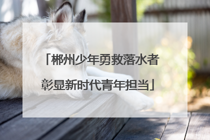 郴州少年勇救落水者 彰显新时代青年担当