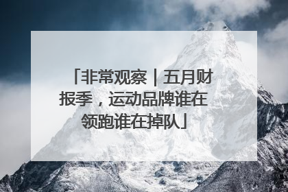 非常观察｜五月财报季，运动品牌谁在领跑谁在掉队