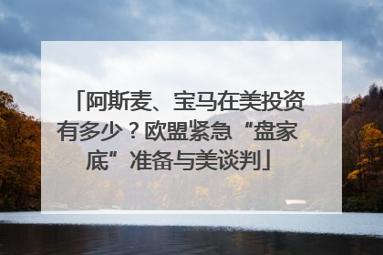 阿斯麦、宝马在美投资有多少？欧盟紧急“盘家底”准备与美谈判