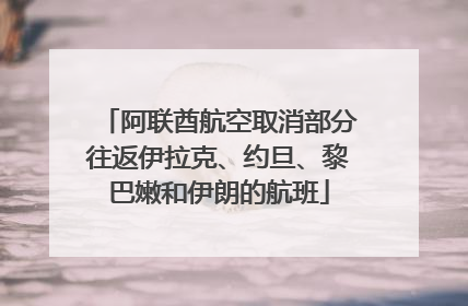 阿联酋航空取消部分往返伊拉克、约旦、黎巴嫩和伊朗的航班