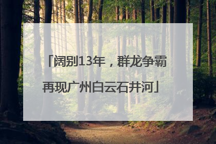 阔别13年，群龙争霸再现广州白云石井河