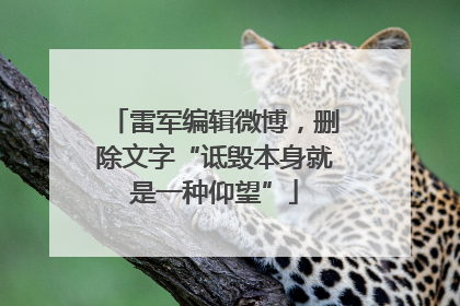 雷军编辑微博，删除文字“诋毁本身就是一种仰望”