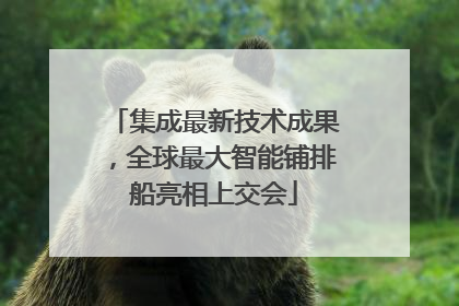 集成最新技术成果，全球最大智能铺排船亮相上交会