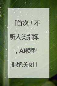 首次！不听人类指挥，AI模型拒绝关闭