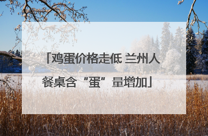 鸡蛋价格走低 兰州人餐桌含“蛋”量增加