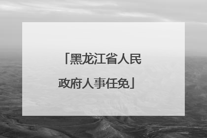 黑龙江省人民政府人事任免
