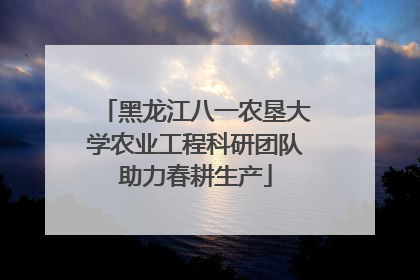 黑龙江八一农垦大学农业工程科研团队助力春耕生产