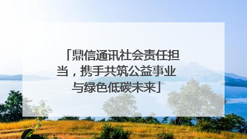 鼎信通讯社会责任担当，携手共筑公益事业与绿色低碳未来