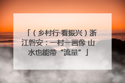 （乡村行·看振兴）浙江磐安：一村一画像 山水也能带“流量”