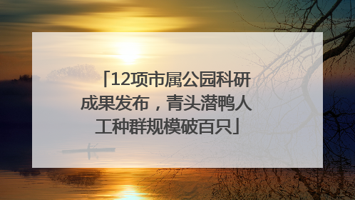 12项市属公园科研成果发布，青头潜鸭人工种群规模破百只
