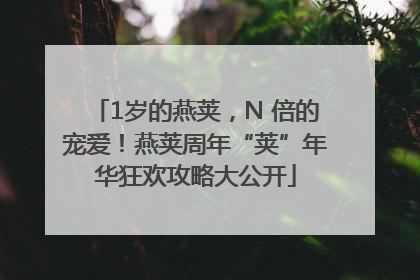 1岁的燕荚，N 倍的宠爱！燕荚周年“荚”年华狂欢攻略大公开