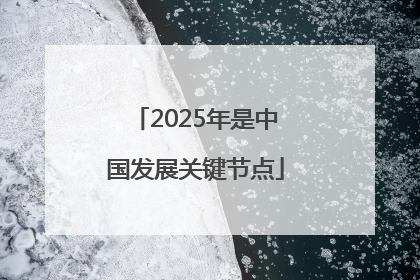2025年是中国发展关键节点