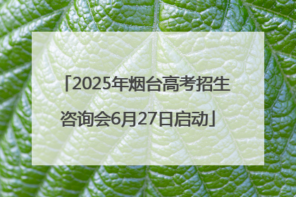 2025年烟台高考招生咨询会6月27日启动