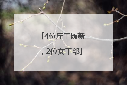 4位厅干履新，2位女干部