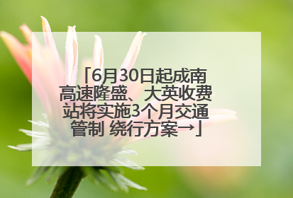6月30日起成南高速隆盛、大英收费站将实施3个月交通管制 绕行方案→
