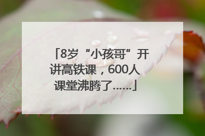 8岁“小孩哥”开讲高铁课，600人课堂沸腾了……