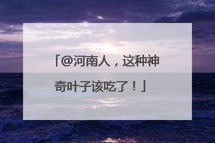 @河南人，这种神奇叶子该吃了！