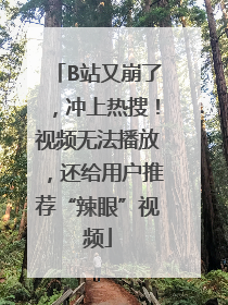 B站又崩了，冲上热搜！视频无法播放，还给用户推荐“辣眼”视频