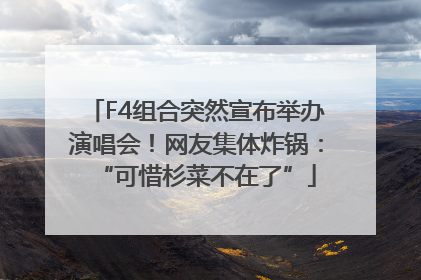 F4组合突然宣布举办演唱会！网友集体炸锅：“可惜杉菜不在了”